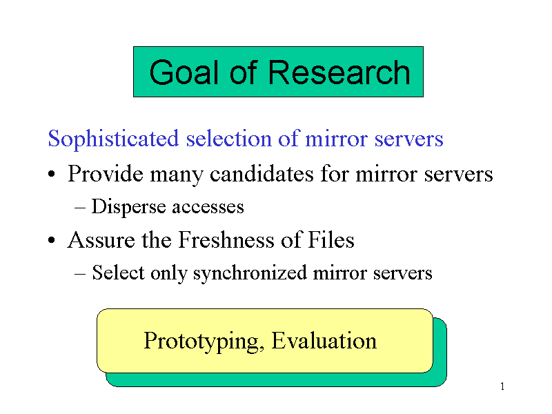 Goal of Research